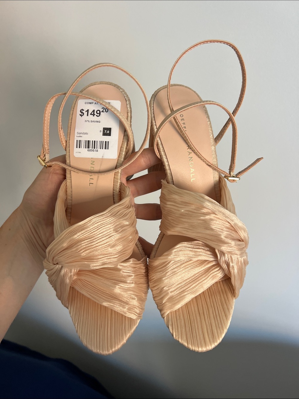 Loeffler Randall Reed Almond Pleated Twist Block Heels - Picture 3 of 10